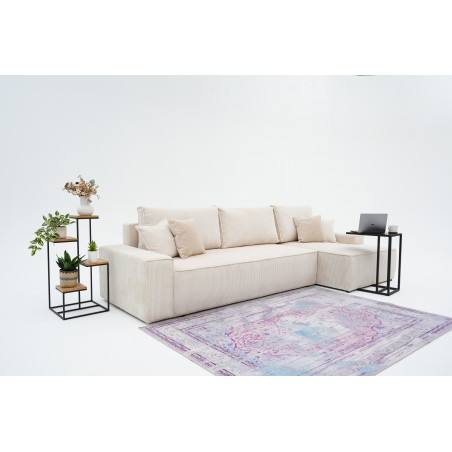 Narożnik Rozkładany BORA XL Sztruksowy, z Funkcją Spania, L-kształtny, Szary