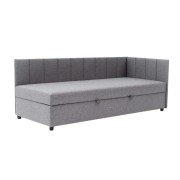 Tapczan Młodzieżowy FENIKS 90x200 z Pojemnikiem Bokiem i Oparciem Szary