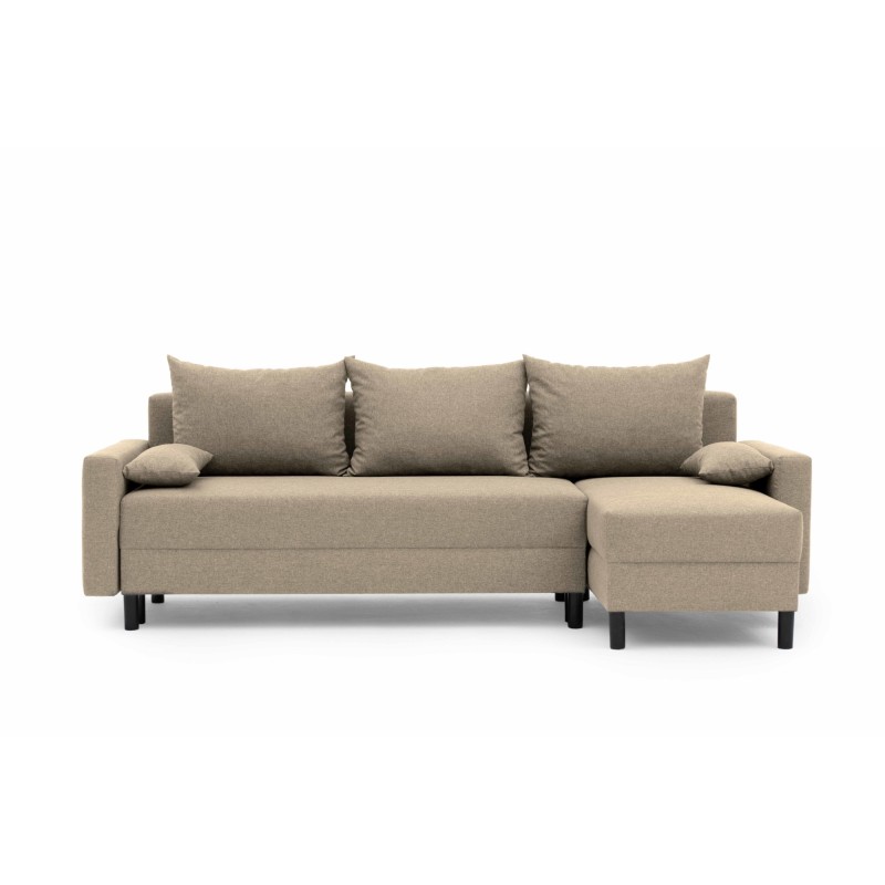 Narożnik Rozkładany MOLLY 3-osobowy z Funkcją Spania Beżowy