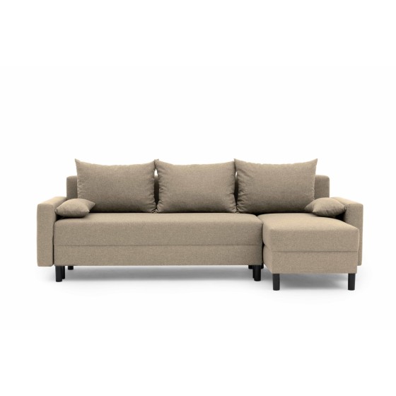 Narożnik Rozkładany MOLLY 3-osobowy z Funkcją Spania Beżowy