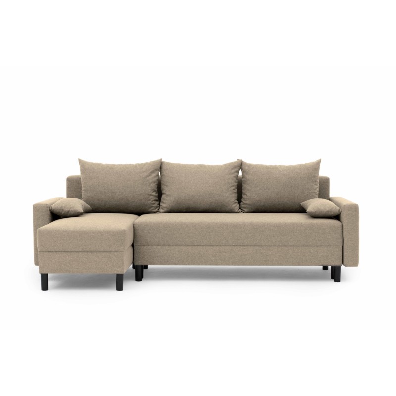 Narożnik Rozkładany MOLLY 3-osobowy z Funkcją Spania Beżowy