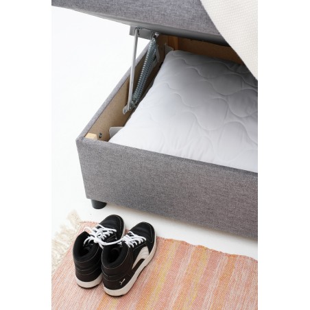 FENIKS 100x200 z Pojemnikiem i Wezgłowiem Szary