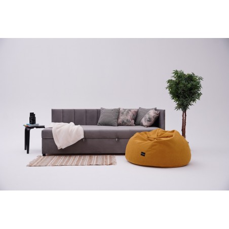 FENIKS 100x200 z Pojemnikiem i Oparciem Szary Welur