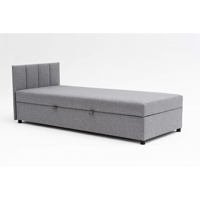 Tapczan FENIKS 100x200 z Pojemnikiem i Wezgłowiem Szary