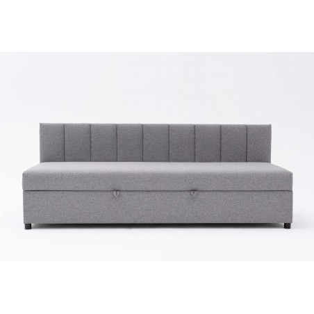 Tapczan Młodzieżowy Jednoosobowy FENIKS 100x200 z Pojemnikiem i Oparciem Szary