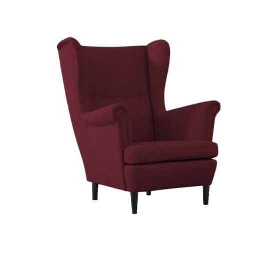 Fotel Uszak SAVIO Czerwony Welur