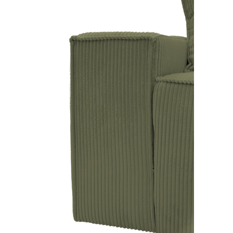 Kanapa Do Salonu z Funkcją Spania Bora 3-osobowa z Pojemnikiem Sztruksowa Zielona