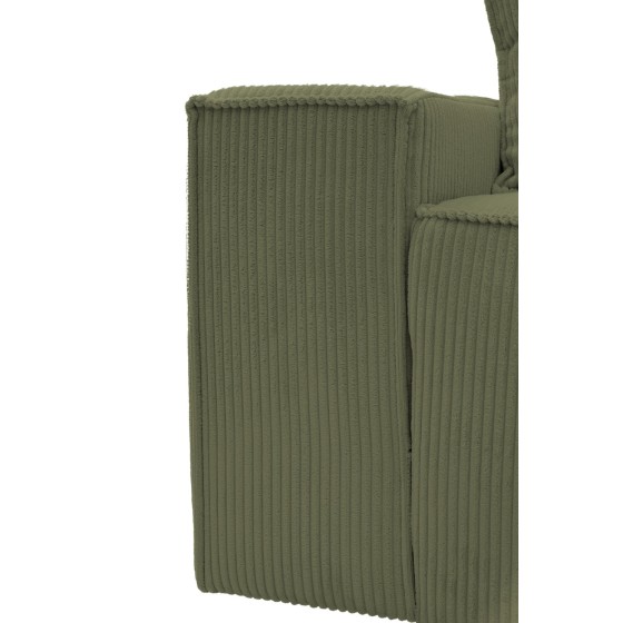 Kanapa Do Salonu z Funkcją Spania Bora 3-osobowa z Pojemnikiem Sztruksowa Zielona