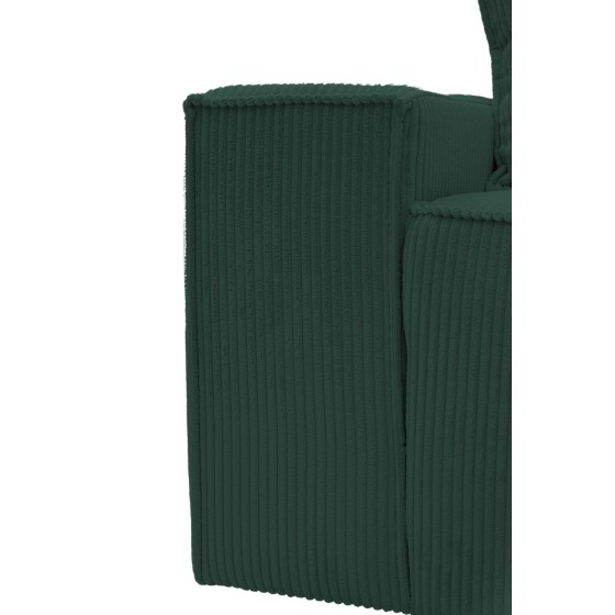 Kanapa Do Salonu z Funkcją Spania Bora 3-osobowa z Pojemnikiem Sztruksowa Butelkowa Zieleń