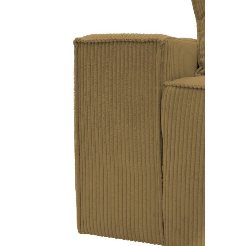 Kanapa Do Salonu z Funkcją Spania Bora 3-osobowa z Pojemnikiem Sztruksowa Musztardowa