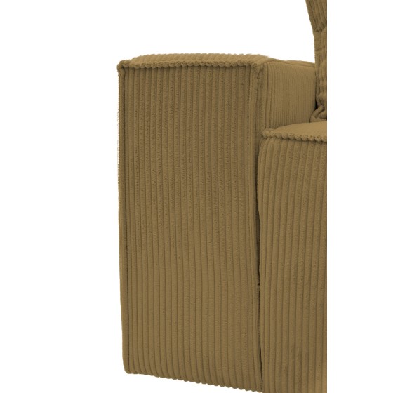 Kanapa Do Salonu z Funkcją Spania Bora 3-osobowa z Pojemnikiem Sztruksowa Musztardowa