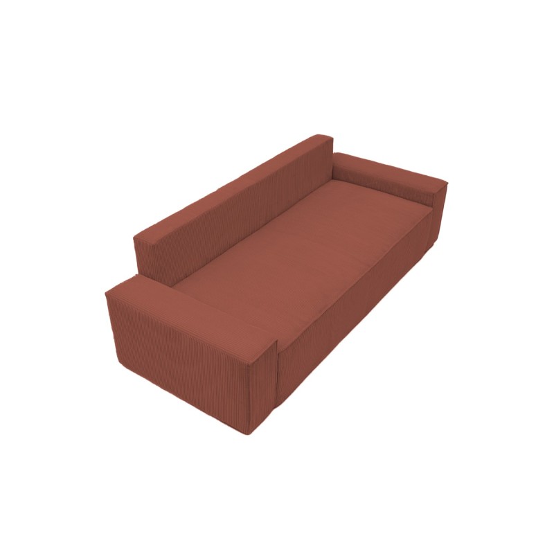 Kanapa Do Salonu z Funkcją Spania Bora 3-osobowa z Pojemnikiem Sztruksowa