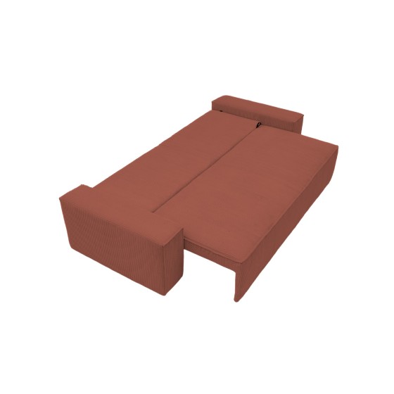 Kanapa Do Salonu z Funkcją Spania Bora 3-osobowa z Pojemnikiem Sztruksowa