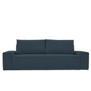 Kanapa Do Salonu z Funkcją Spania Bora 3-osobowa z Pojemnikiem Sztruksowa Granatowa
