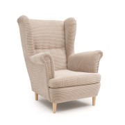 Fotel Uszak Beżowy Sztruks