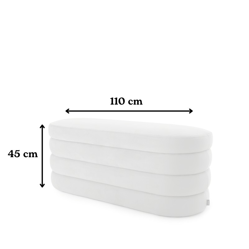 Pufa Okrągła LILA LONG 110x45 Szary Welur