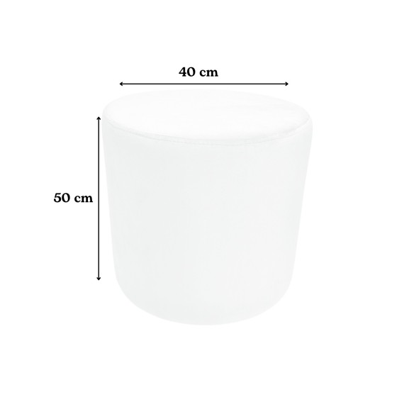 Pufa Do Toaletki Okrągła ELEN 40x50 Szary Welur