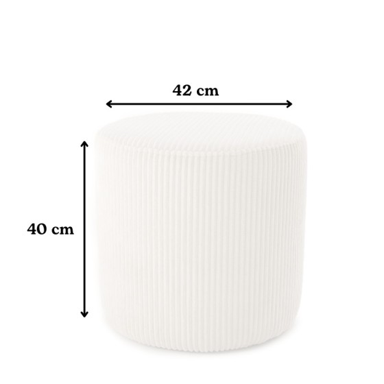 Pufa Okrągła ELEN 40x40 Czarny Sztruks