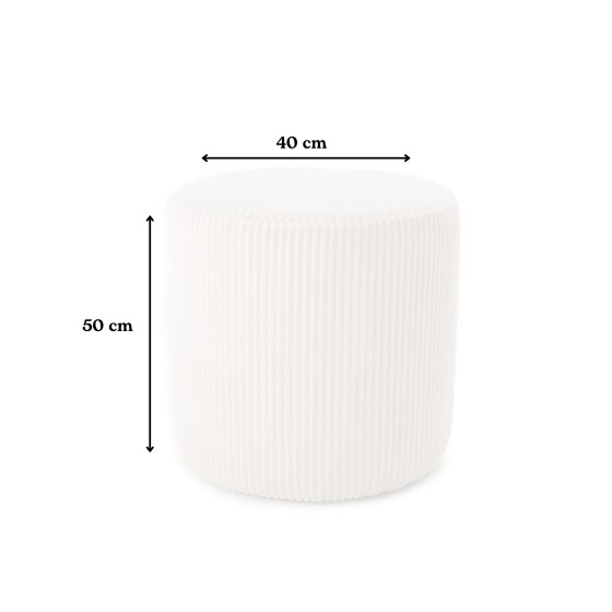 Pufa Do Toaletki Okrągła ELEN 40x50 Ciemnoszary Sztruks