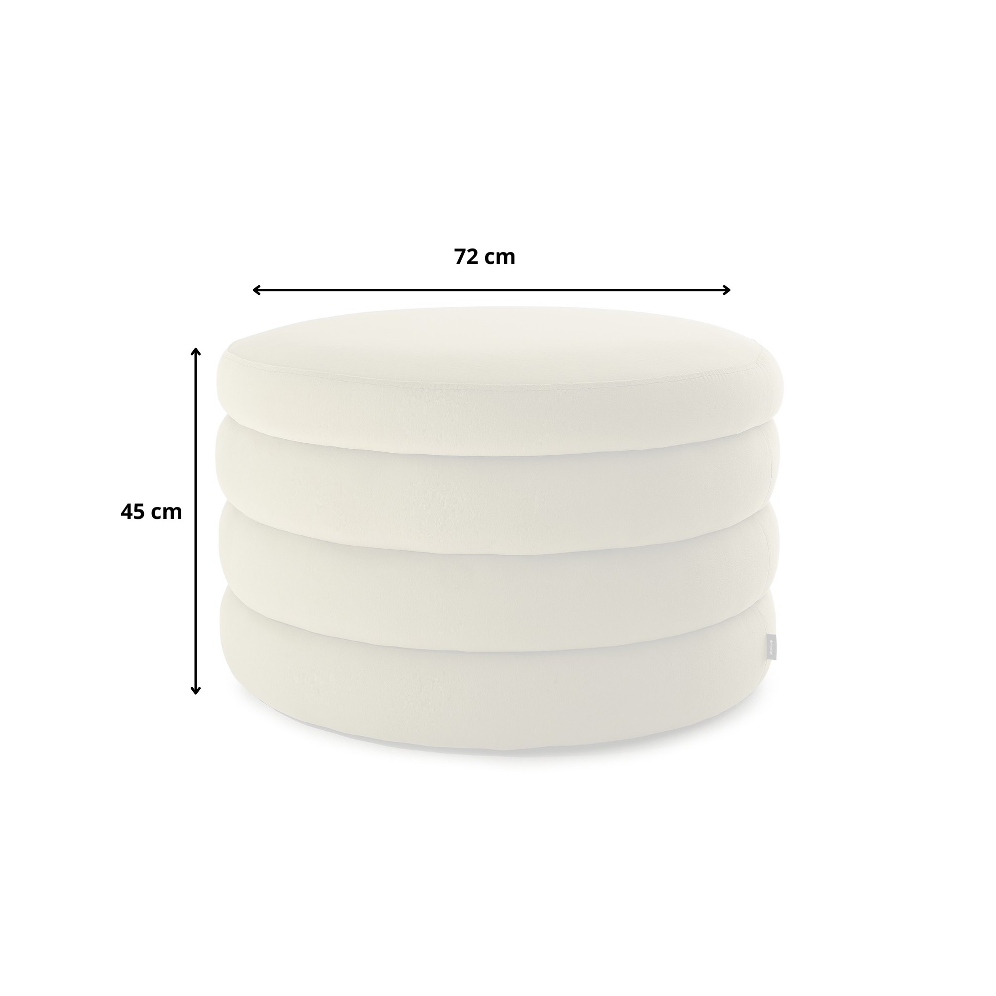 Pufa Okrągła LILA 70x45 Jasny Beż Welur