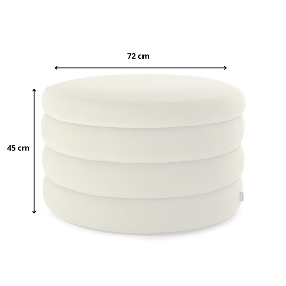 Pufa Okrągła LILA 70x45 Beżowy Bouclé