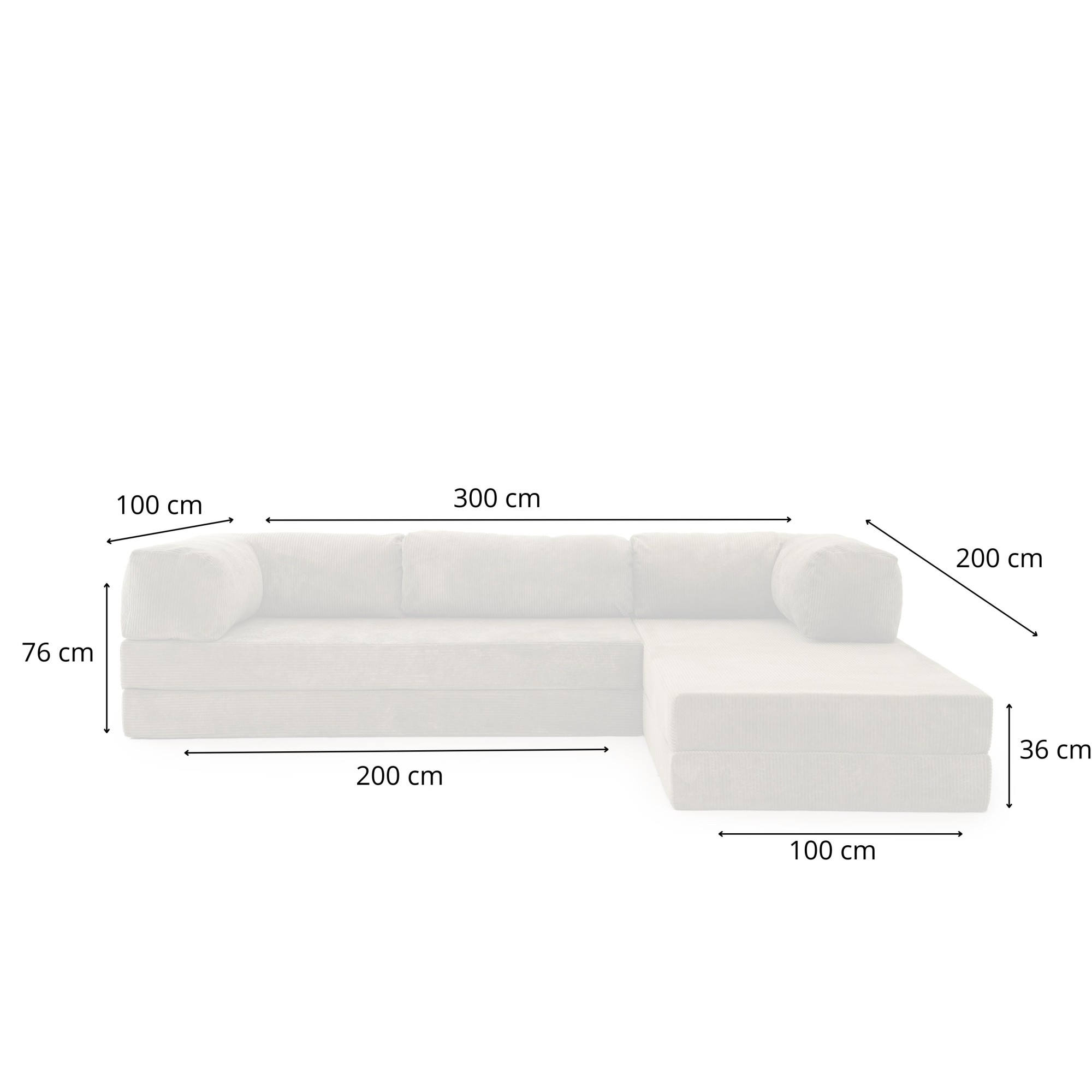 Narożnik 3-osobowy NESTI I Sztruksowy