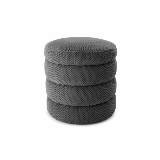 Pufa Okrągła LILA 40x45 Ciemnoszary Plusz