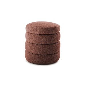 Pufa Okrągła LILA 40x45 Brązowy Bouclé