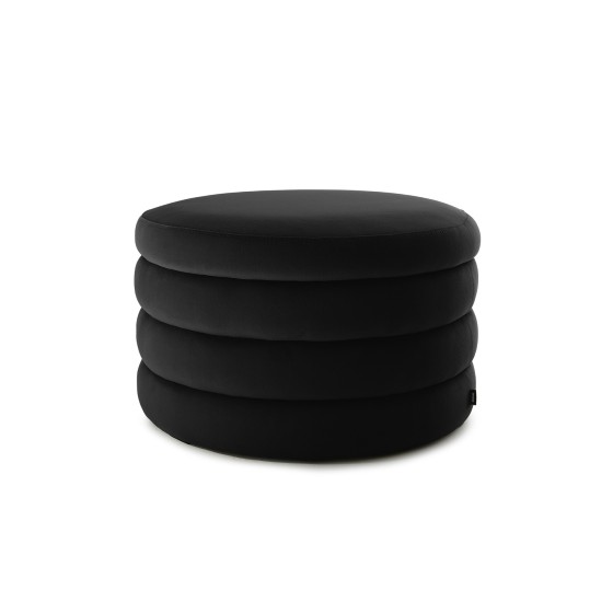 Pufa Okrągła LILA 70x45 Czarny Welur