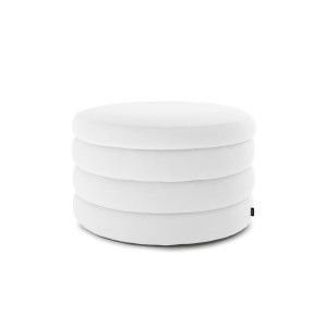 Pufa Okrągła LILA 70x45 Biały Welur