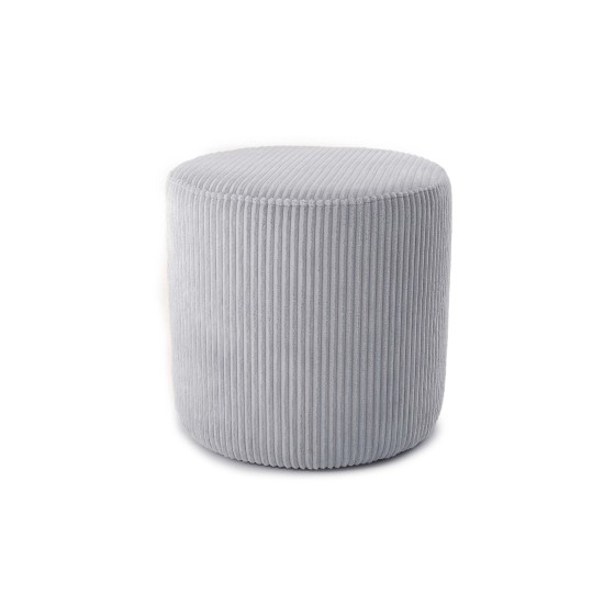 Pufa Do Toaletki Okrągła ELEN 40x50 Szary Sztruks