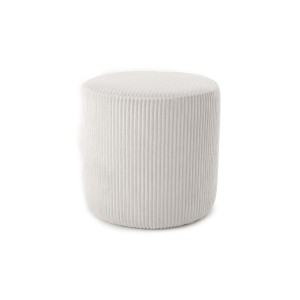 Pufa Do Toaletki Okrągła ELEN 40x50 Biały Sztruks