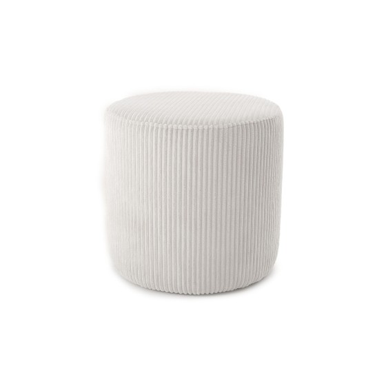 Pufa Do Toaletki Okrągła ELEN 40x50 Biały Sztruks