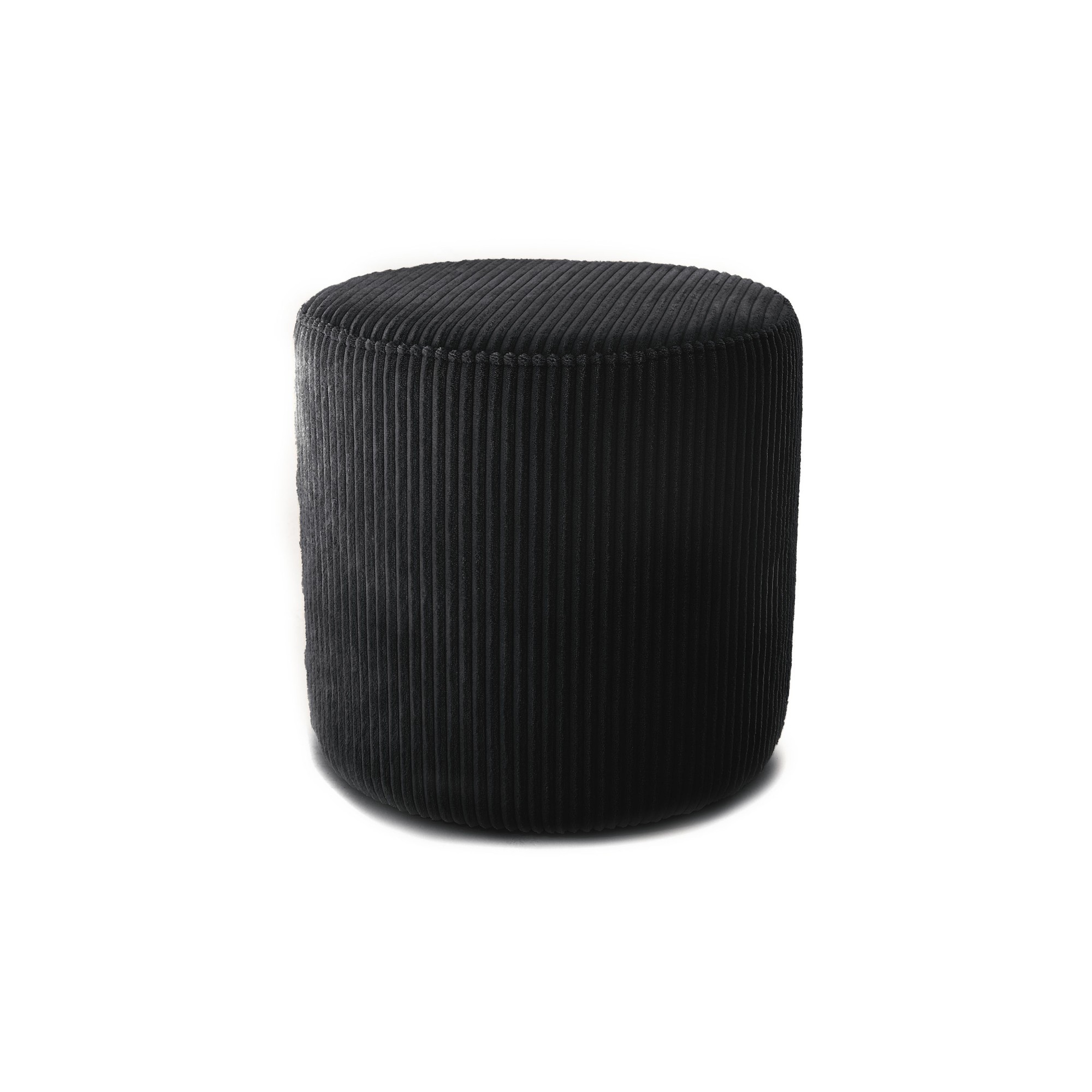 Pufa Okrągła ELEN 40x40 Czarny Sztruks