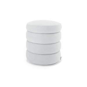 Pufa Okrągła LILA 40x45 Biały Welur