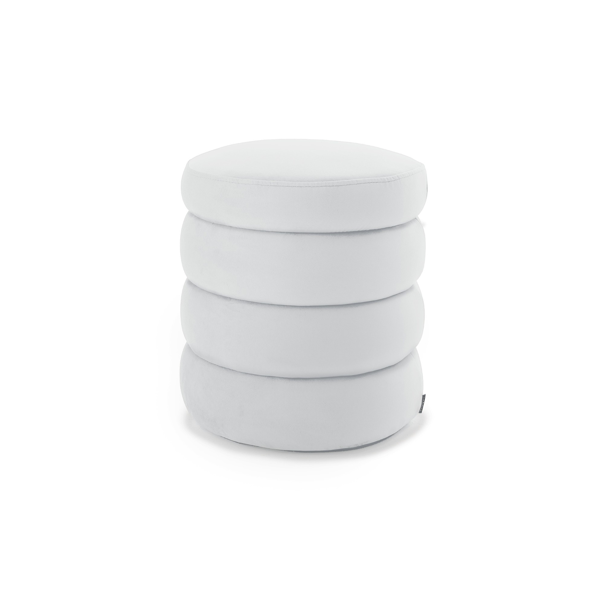 Pufa Okrągła LILA 40x45 Biały Welur