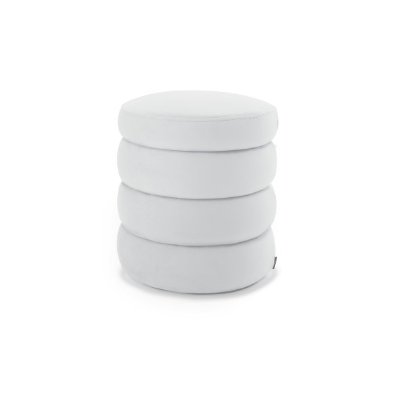 Pufa Okrągła LILA 40x45 Biały Welur