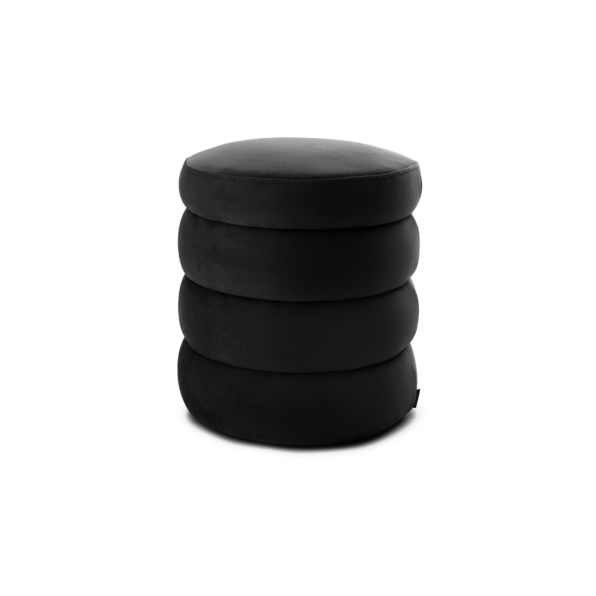 Pufa Okrągła LILA 40x45 Czarny Welur