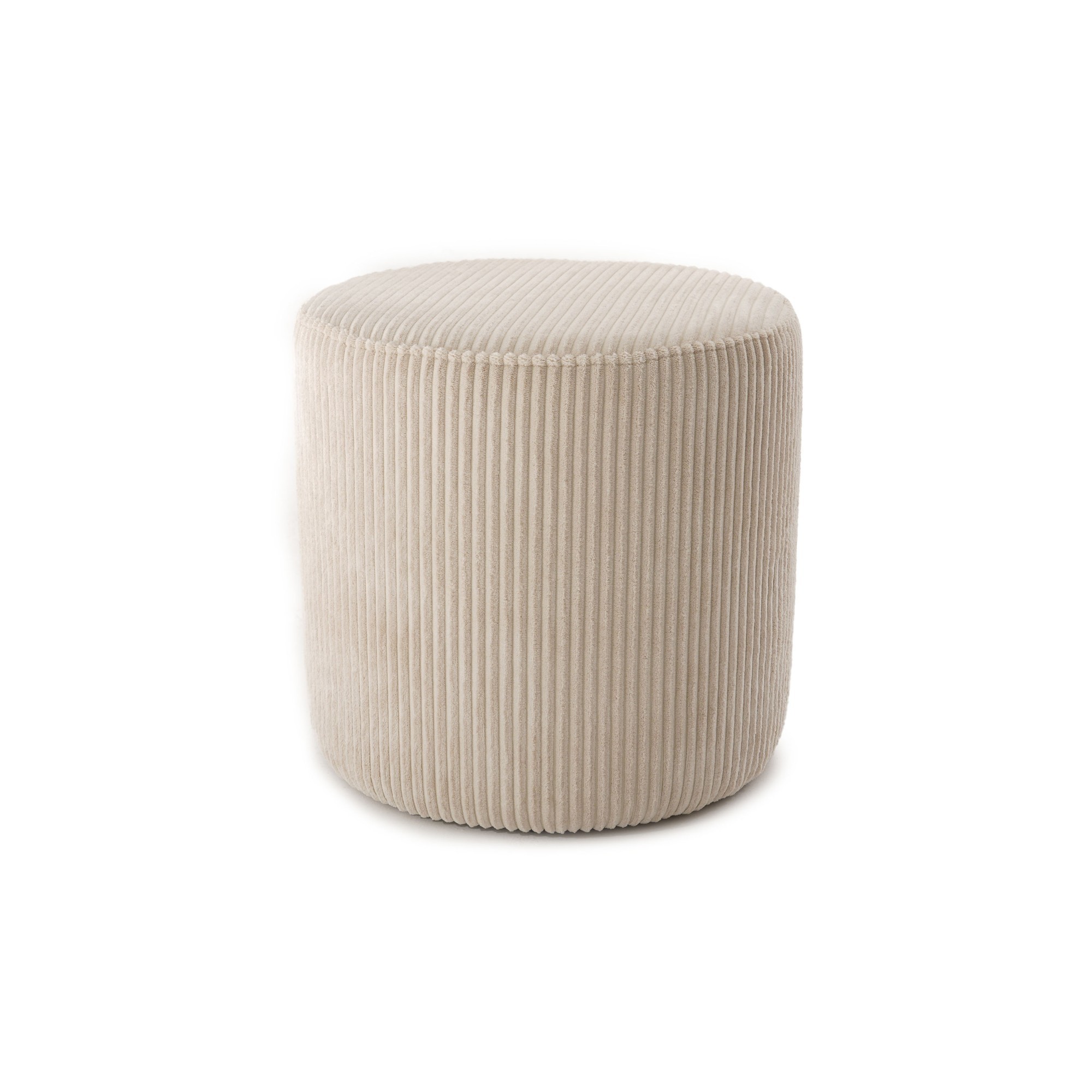 Pufa Do Toaletki Okrągła ELEN 40x50 Beżowy Sztruks