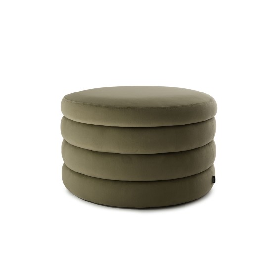 Pufa Do Toaletki Okrągła LILA 70x45 Zielony Welur