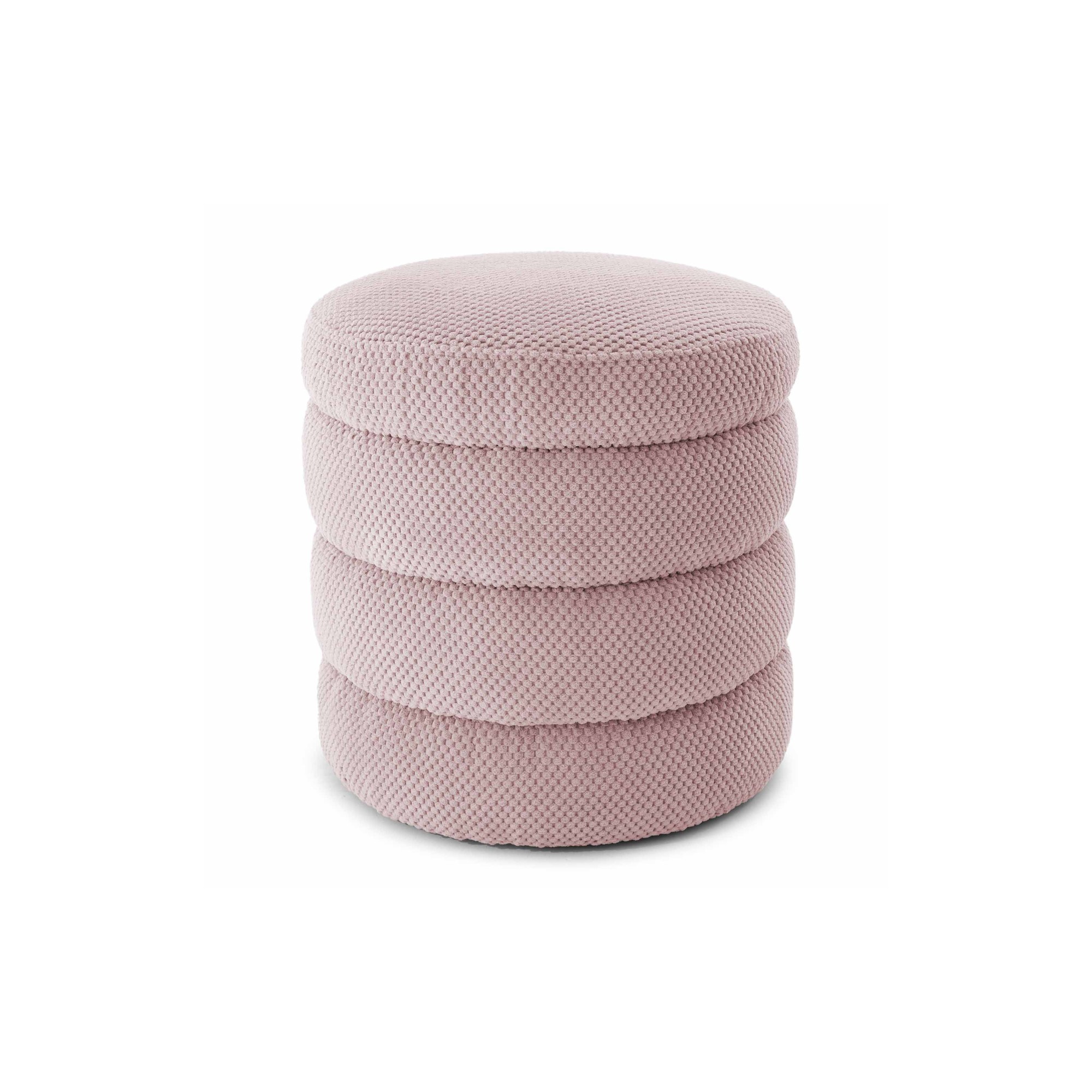 Pufa Okrągła LILA 40x45 Różowy Plusz