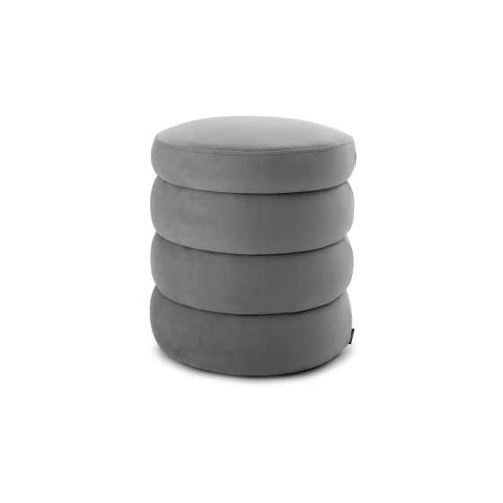 Pufa Okrągła LILA 40x45 Szary Welur