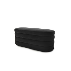 Pufa Okrągła LILA LONG 110x45 Czarny Welur