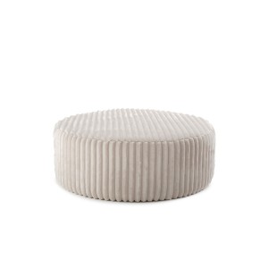Pufa Okrągła ELEN 70x25 Beżowy Gruby Sztruks