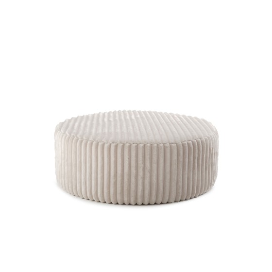 Pufa Okrągła ELEN 70x25 Beżowy Gruby Sztruks