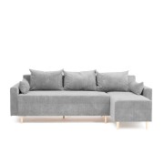 Narożnik Rozkładany MOLLY 3-osobowy z Funkcją Spania Szary Sztruks