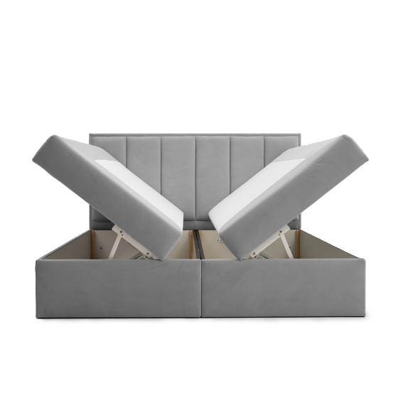 Łóżko Kontynentalne 140x200 Tapicerowane Z Pojemnikiem Na Pościel DOMO