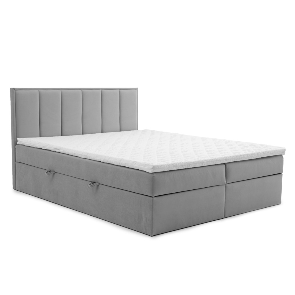 Łóżko Kontynentalne 180x200 Tapicerowane Z Pojemnikiem Na Pościel DOMO