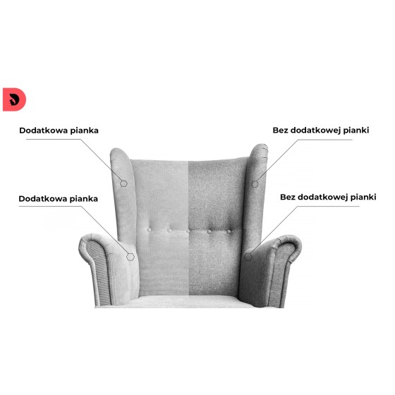 Fotel uszak z podnóżkiem od producenta, niska cena - Domyou