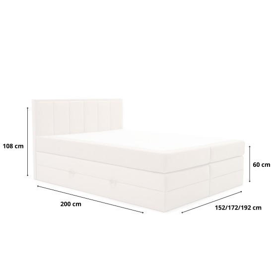 Łóżko Kontynentalne 140x200 Z Pojemnikiem Na Pościel ZONA Boxspring